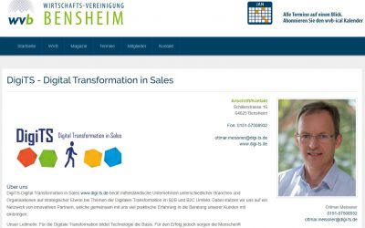 “DigiTS – Digital Transformation in Sales” aus Bensheim wird Mitglied der Wirtschafts-Vereinigung Bensheim e.V.