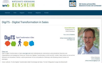„DigiTS – Digital Transformation in Sales“ aus Bensheim wird Mitglied der Wirtschafts-Vereinigung Bensheim e.V.
