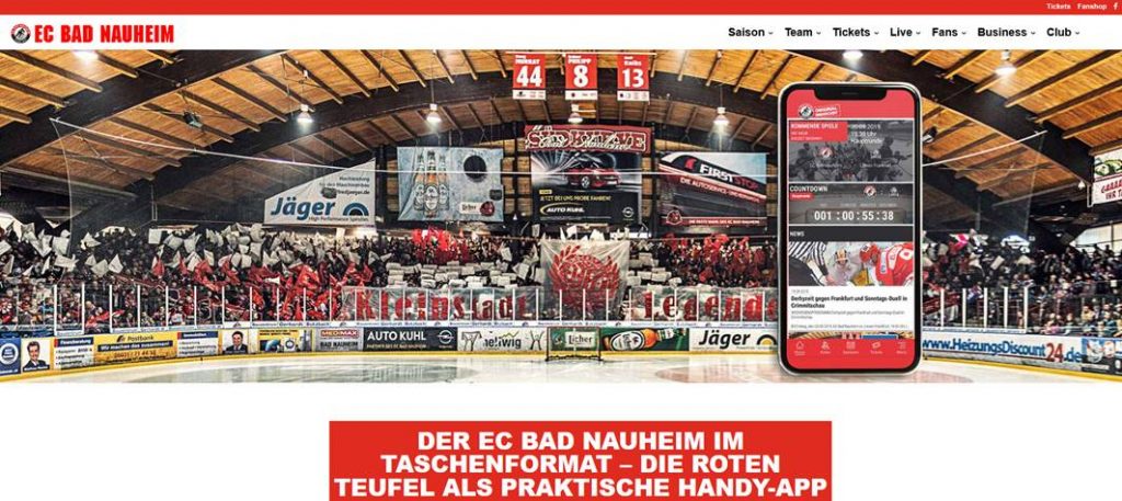 EC Bad Nauheim Premium Sport App mit DigiTS und Fabrik19